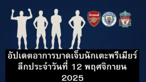 อัปเดตอาการบาดเจ็บพรีเมียร์ลีก